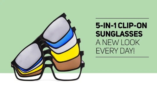 5-in-1 Clip-On Sunglasses: A New Look Every Day! | Buy Sunglasses Online