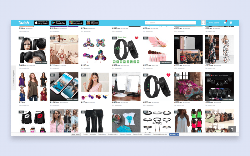 How much it will cost you to develop an online marketplace like Wish