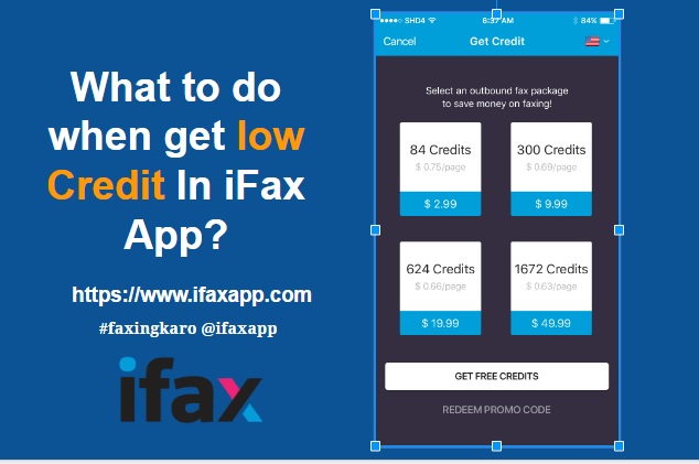 What to do when get low credit In iFax App?