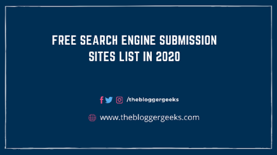 Top 30 High DA Search Engine Submission Sites List 2020