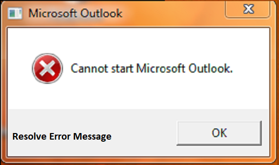 How to Resolve Error Message Cannot Start Microsoft Outlook?