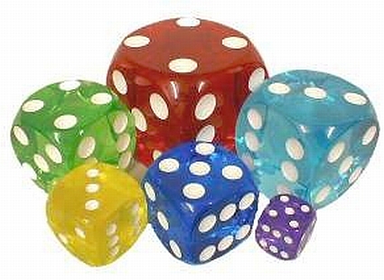Acrylic Novelty Transparent Dice 70 mm