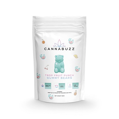 Tropical Fruit Punch 300MG THC Gummy Bears By CannaBuzz