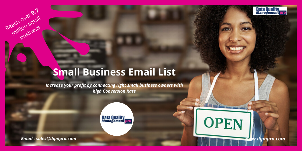 Small Business Email List from DQMPro can connect you with 90% of the USA small businesses