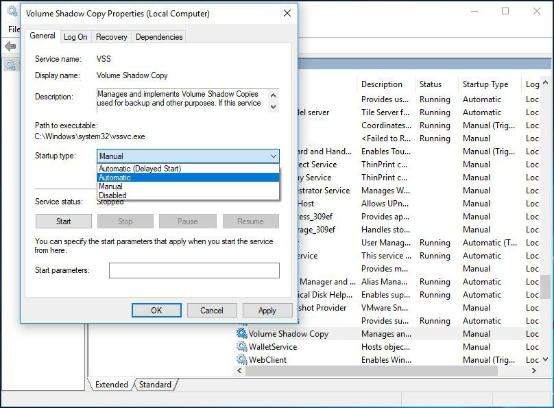 Fix: Volume Shadow Copy Service Error on Windows 10