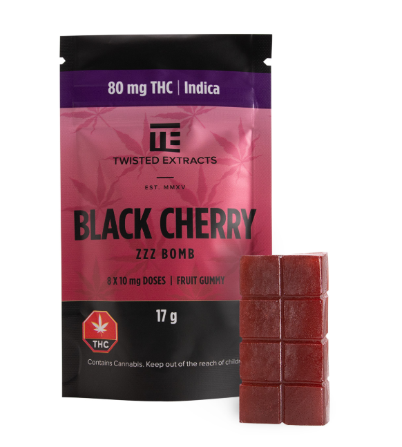 Twisted Extracts Black Cherry ZZZ Bomb 80mg THC Indica