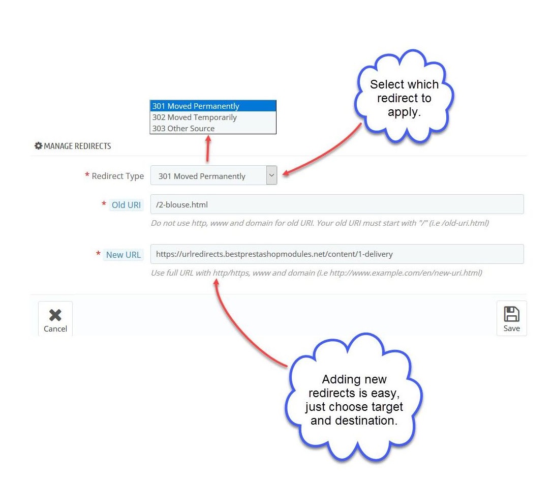 PrestaShop Too Many Redirects Module