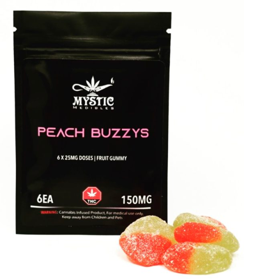 Peach Buzzys by Mystic Medibles (150mg THC)