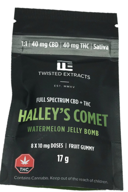 Twisted Extracts – Watermelon Jelly Bomb – Sativa – 40mg CBD  40mg THC