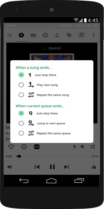Musicolet Stops After Each Song on Android Device