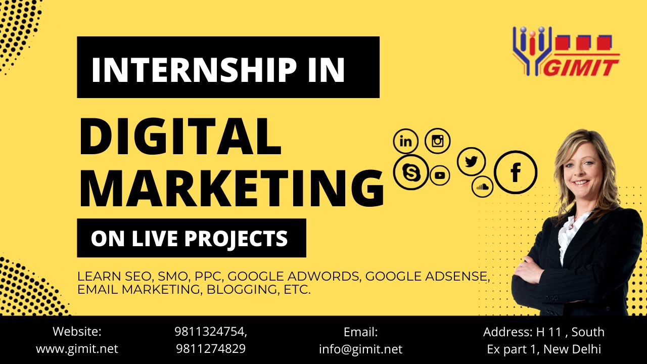 Digital Marketing Internship in Delhi with 100% Practical Training program