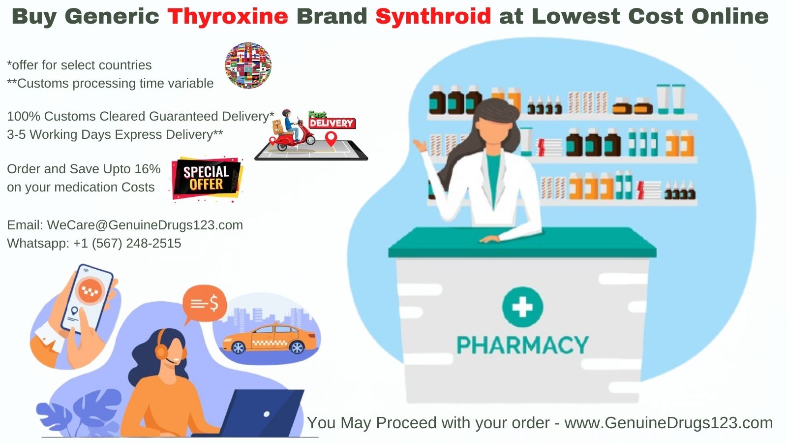 Get Generic Thyroxine Brand Synthroid at Lowest Cost Online