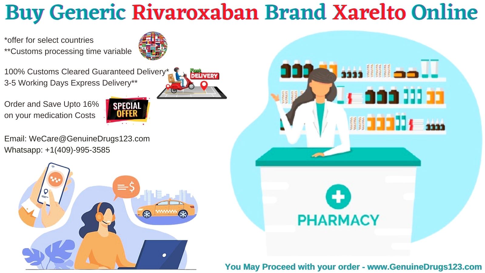 Buy Generic Rivaroxaban Brand Xarelto Online