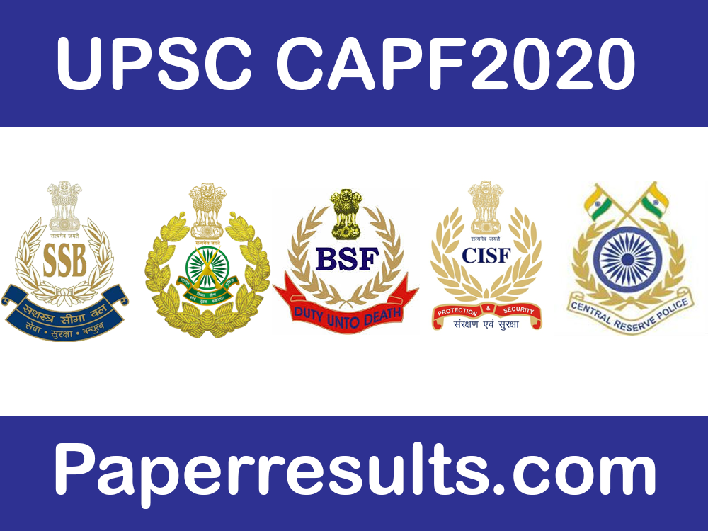 UPSC CAPF Assistant Commandant CAPF AC Exam Online Form 2020