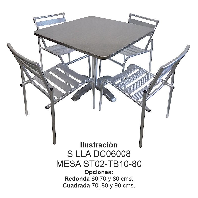 Mesas y Sillas de Aluminio
