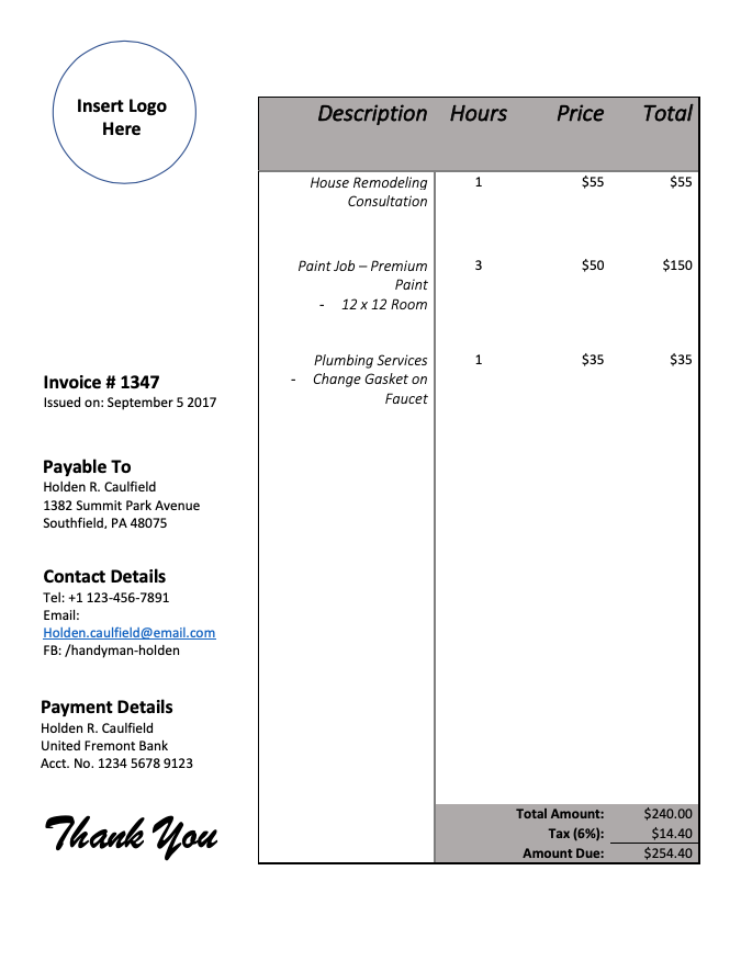 Free Invoice Template