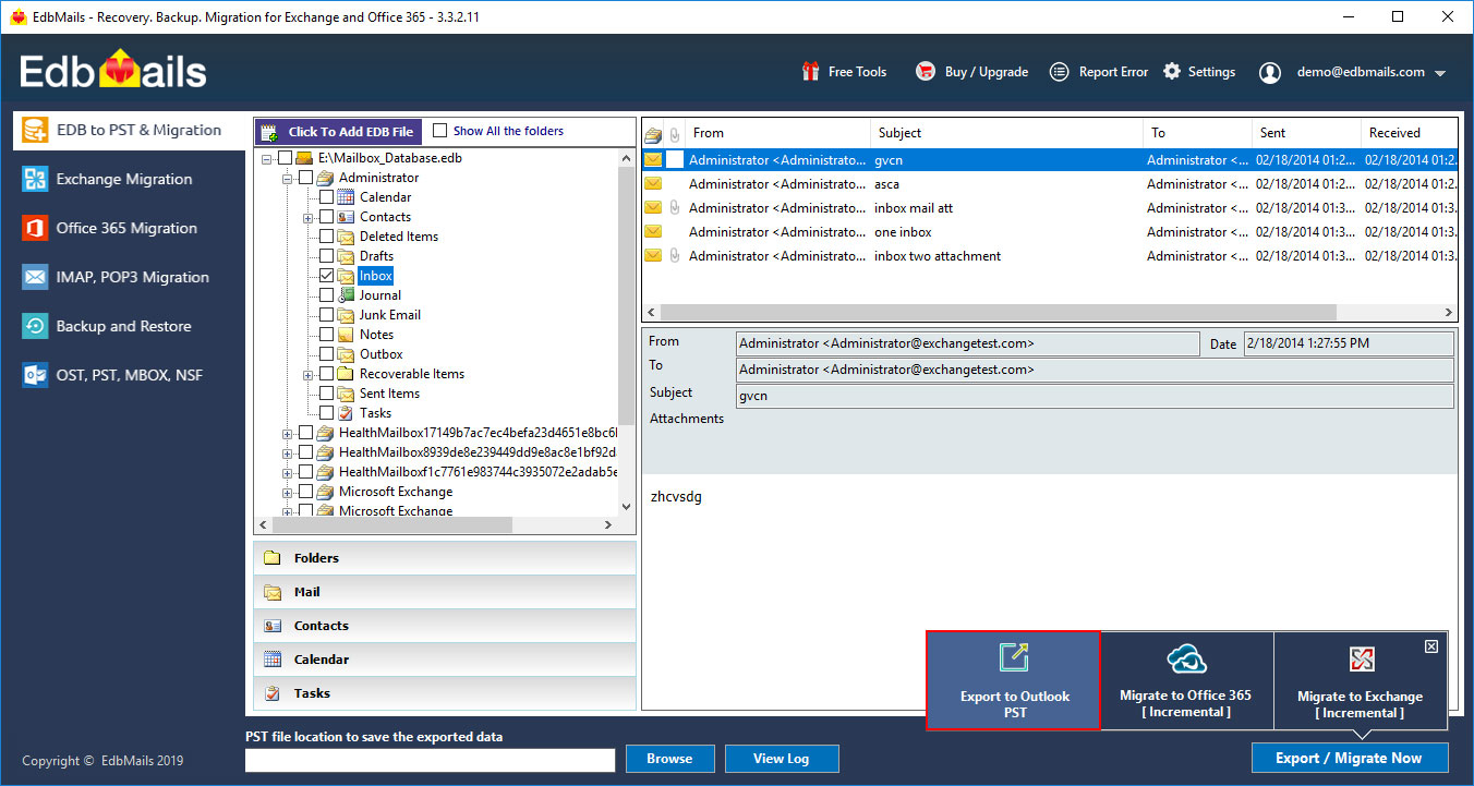 EDB to PST Conversion and import PST to Outlook