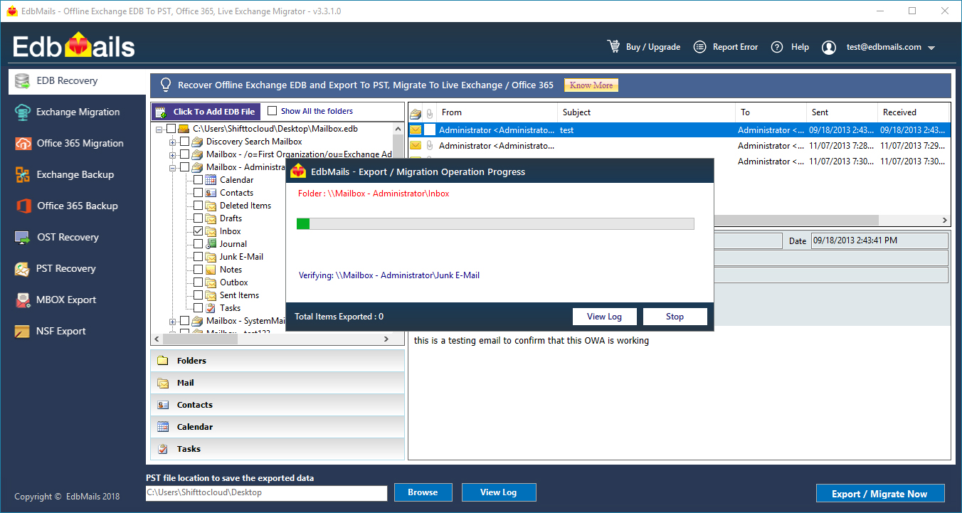 Edb to Pst Converter Tool