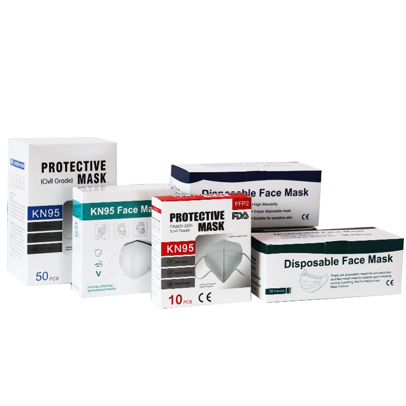 custom face mask packaging boxes at wholesale