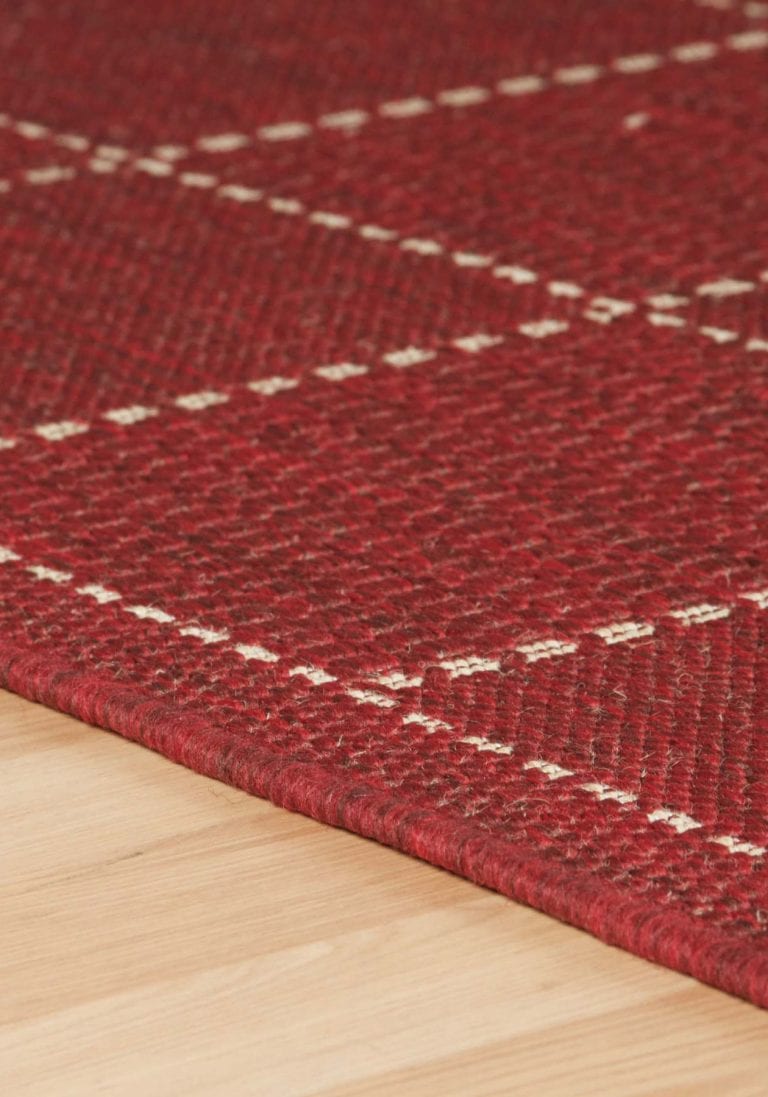 Checked Flatweave Rug by Oriental Weavers Colour Red