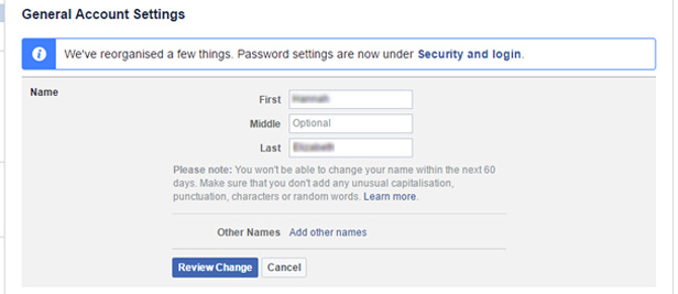 How to Change the Name on the Facebook App?