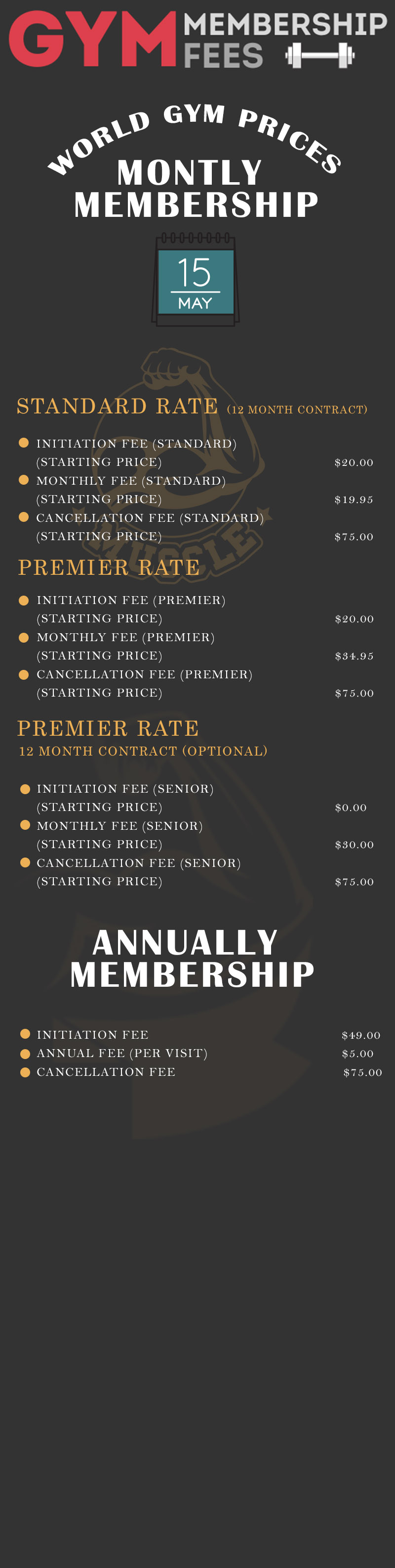 World Gym Prices