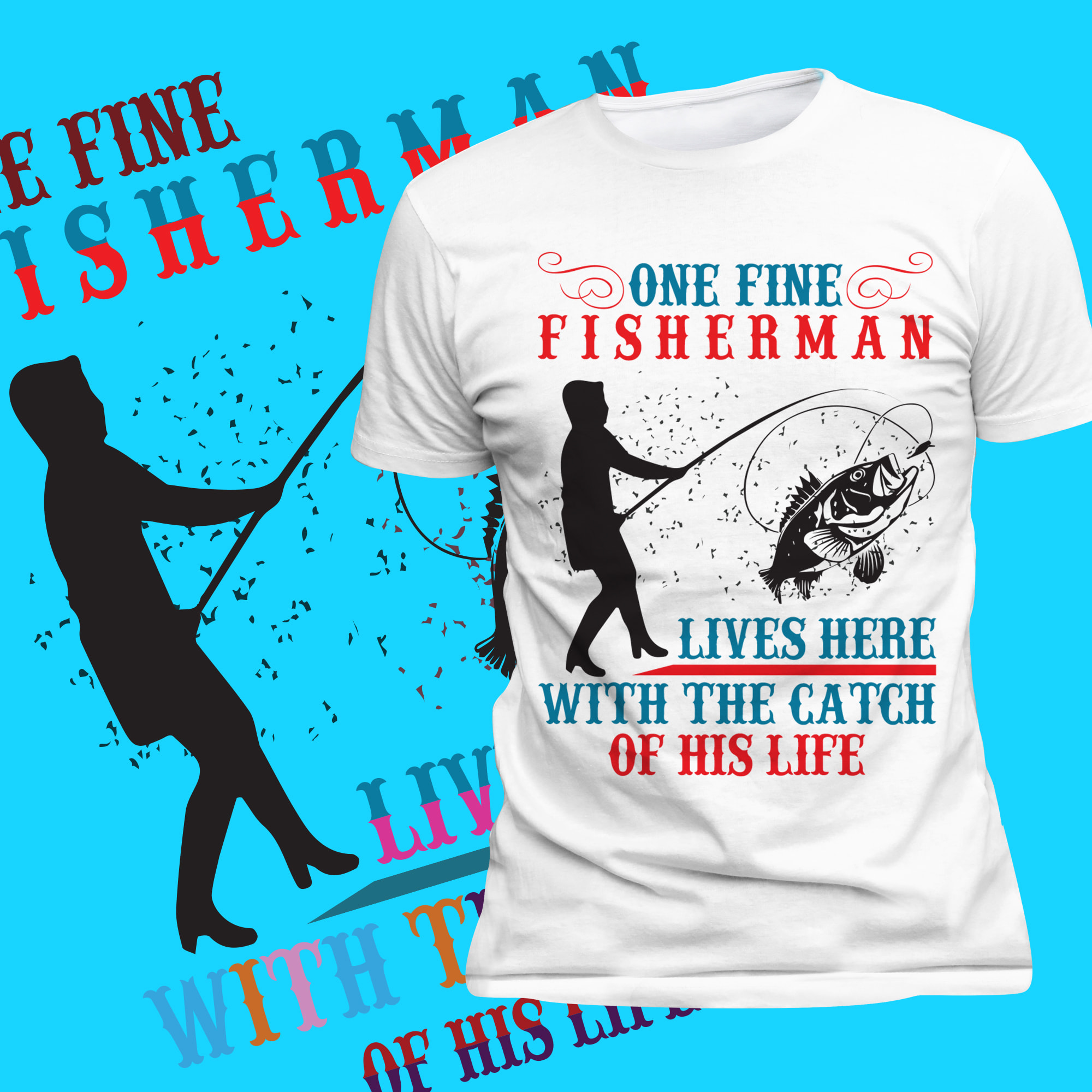 I will make unique eye catching fishing t shirt design