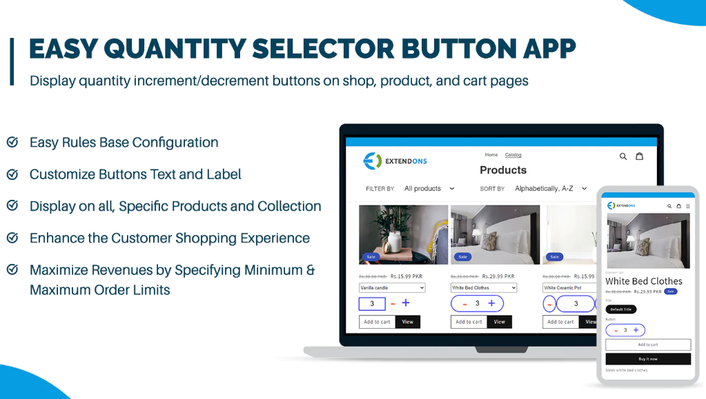 Shopify Quantity Selector Increment-Decrement Button App