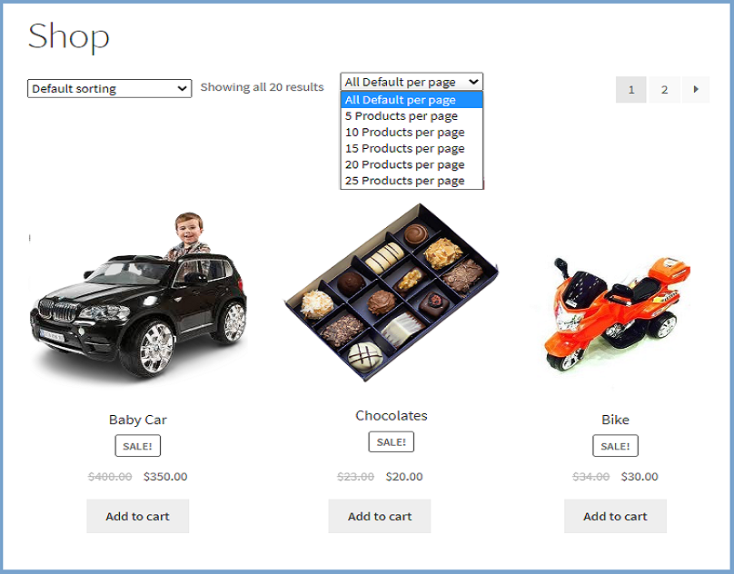 Woocommerce products per row