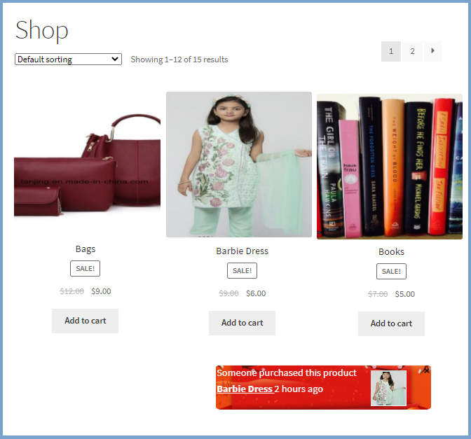 Woocommerce Sales Notification