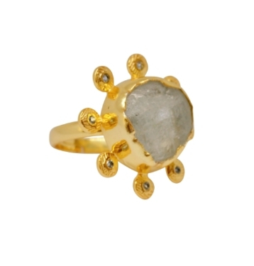 Buy Gold Plated Sterling Gold Topaz Ring