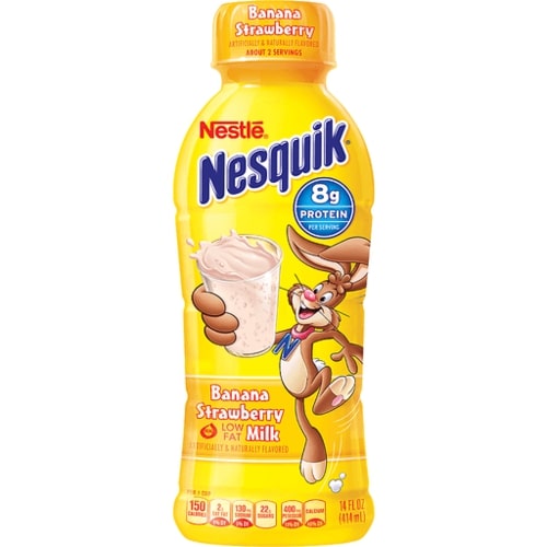 Nestle Nesquik Banana Strawberry Milk, Low Fat 14oz - (12 Pack) & Chicago City Distributors, Inc.