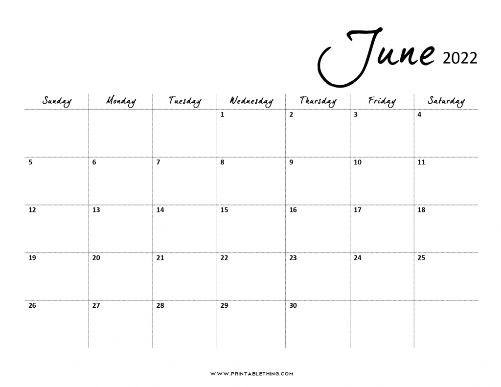 printable calendar 2022 June 
