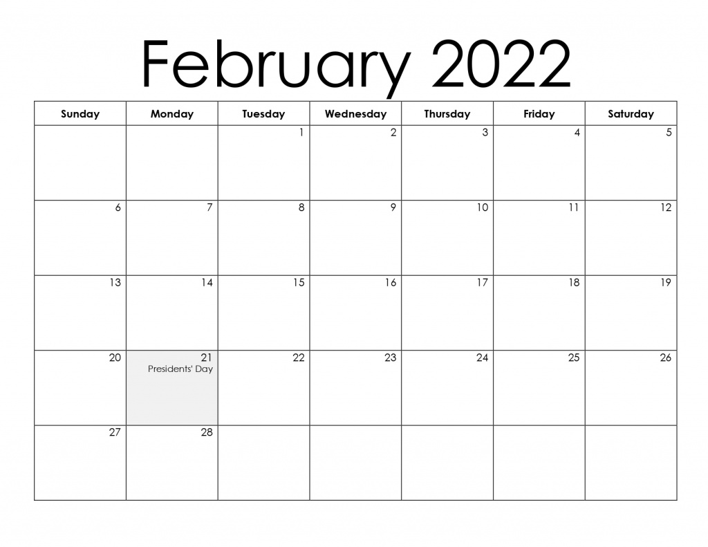 February 2022 Calendar Printable