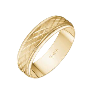 18k Gold Wedding Band Men’s can be Personalized