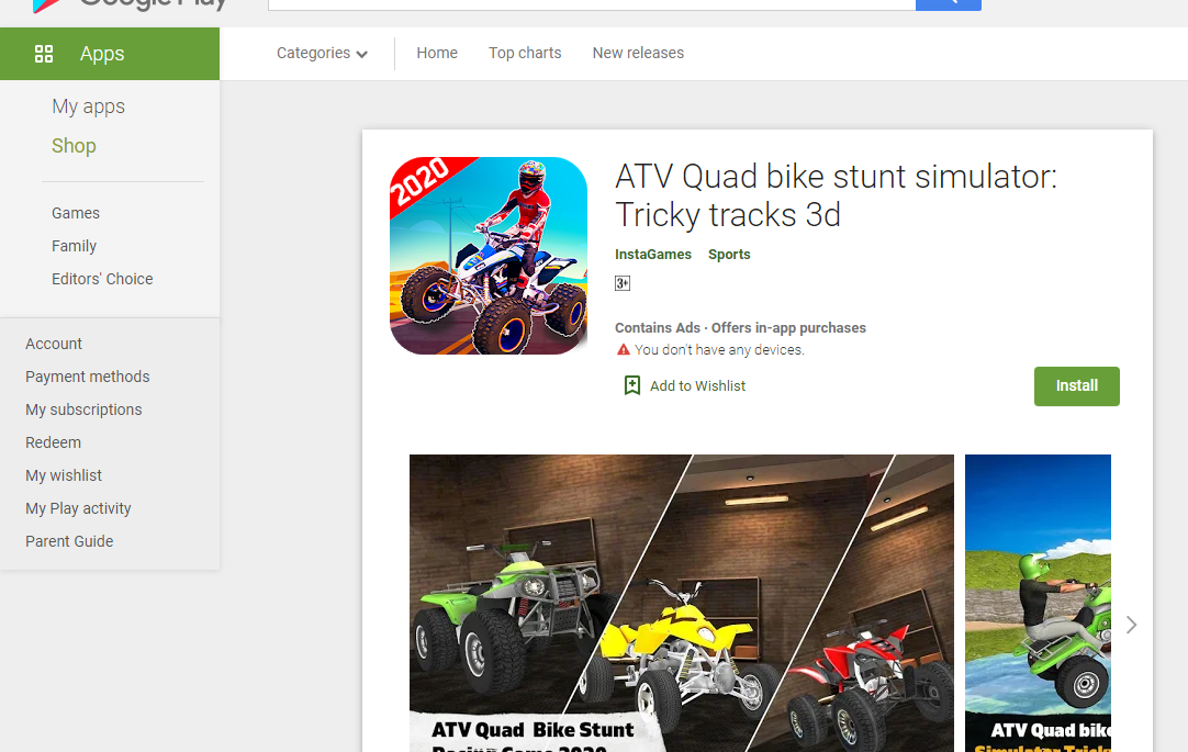 ATV Quad bike stunt simulator: Tricky tracks 3d