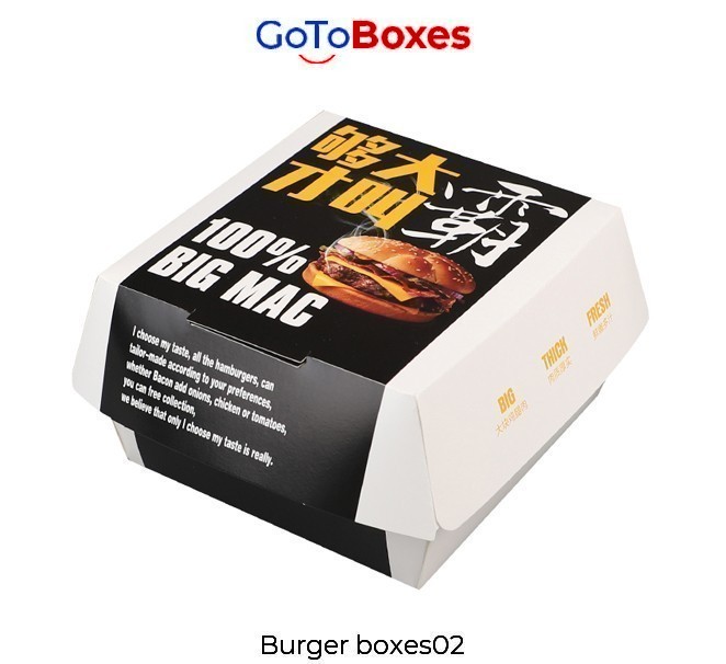 GotoBoxes Offer Custom Printed Best Quality Burger Boxes