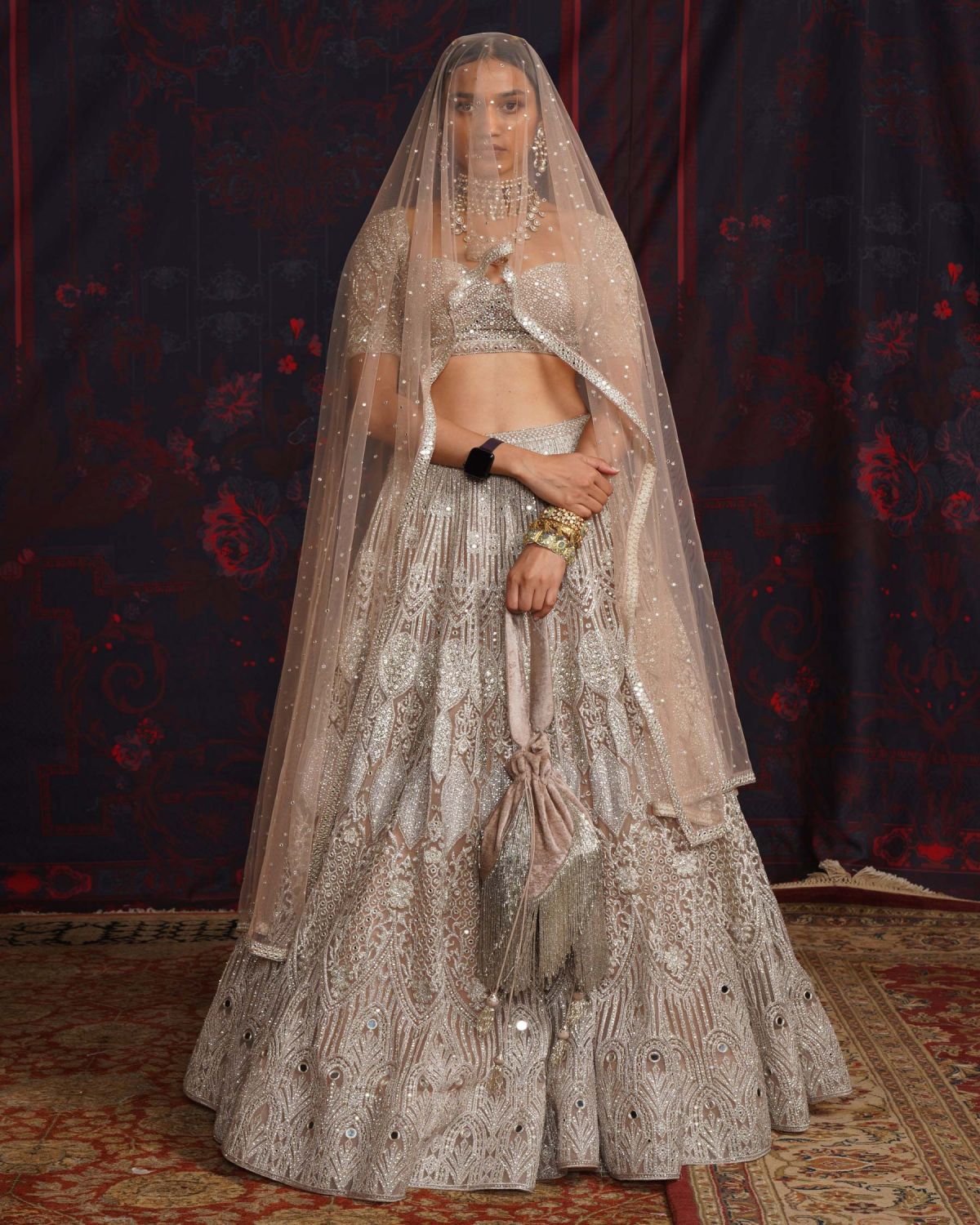 Buy now Raegen beige based ivory lehenga from Falguni Shane Peacock