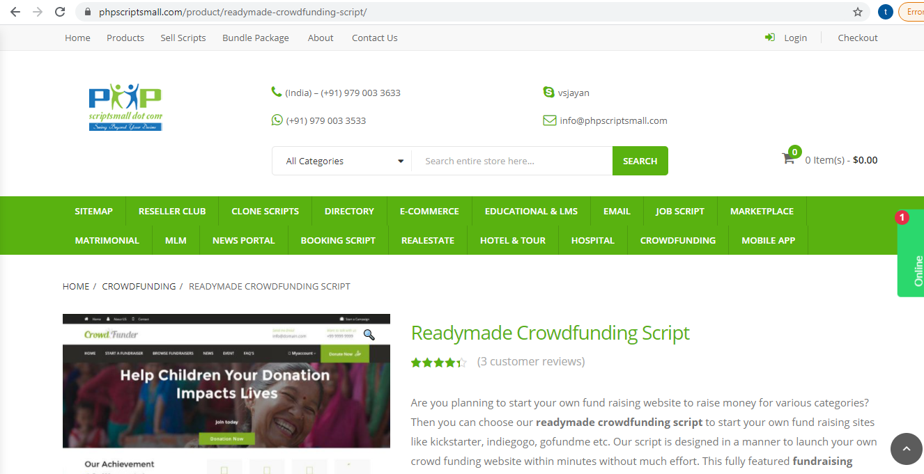 Ready made PHP crowdfunding script