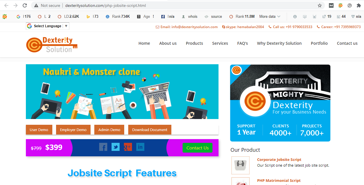 Best readymade naukri and monster clone script