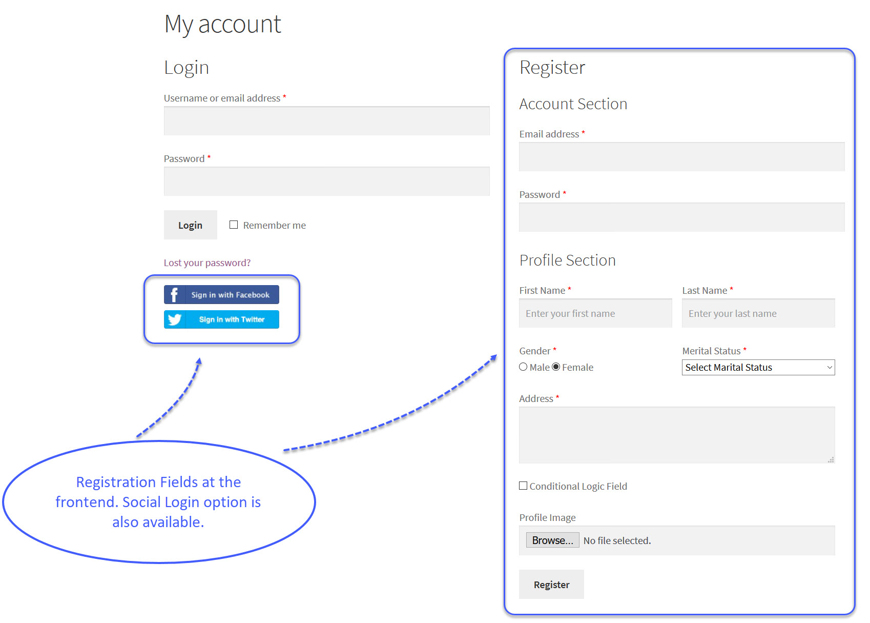 WooCommerce Add Registration Fields - Extendons