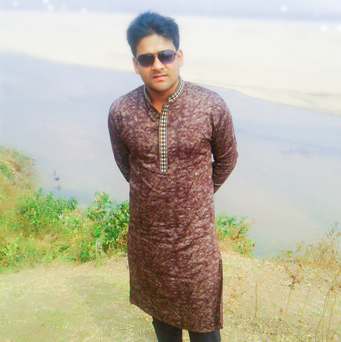 Onion Erri Embroidered Endi Silk Panjabi