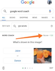 Google Word Coach