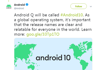 No More OS Name On Dessert: Now It's Android 10