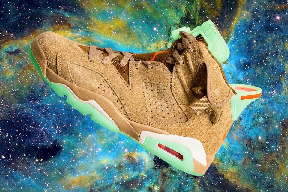 Look at the Travis Scott x Jordan 6 British Khaki
