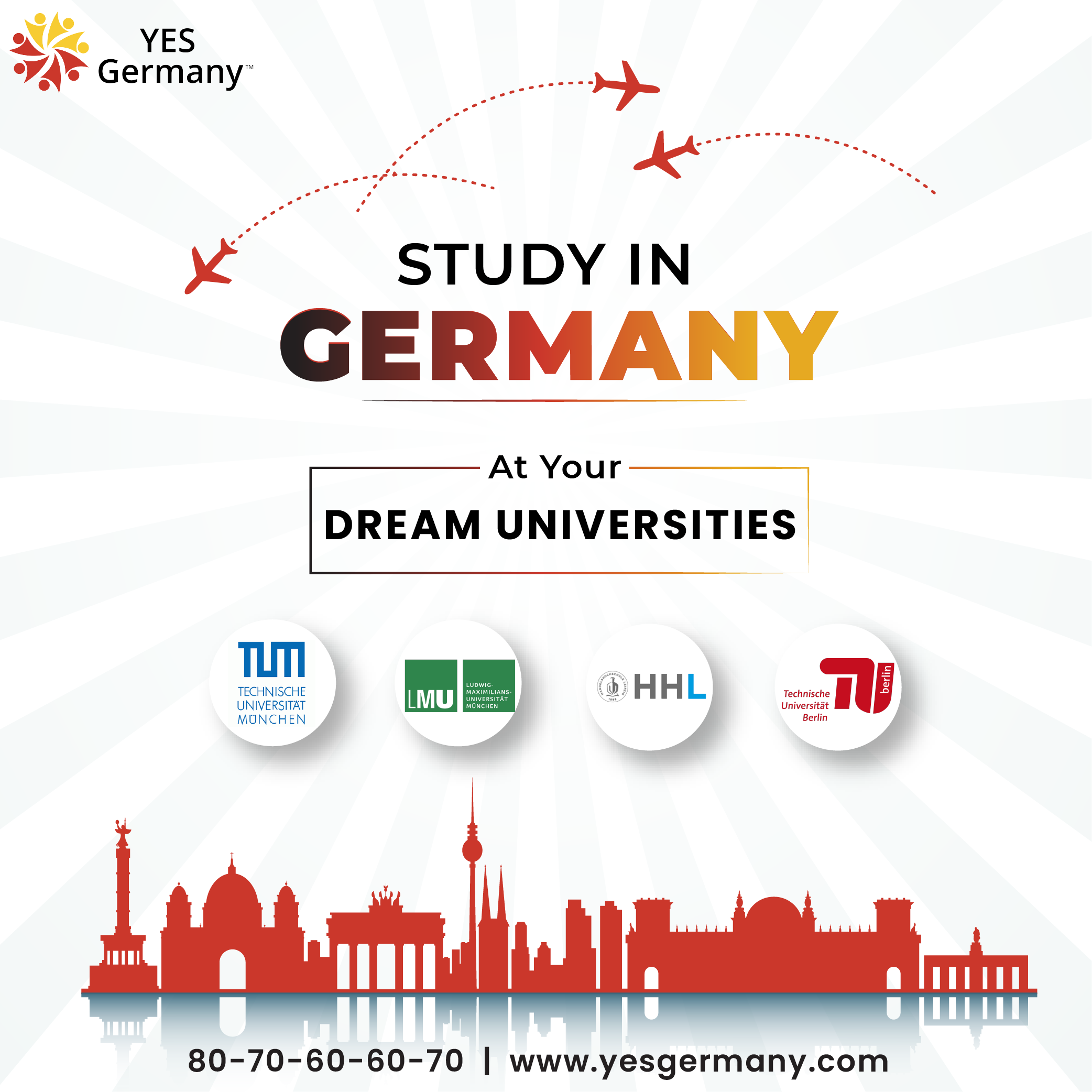 Study in Germany | YES Germany - 8070606070