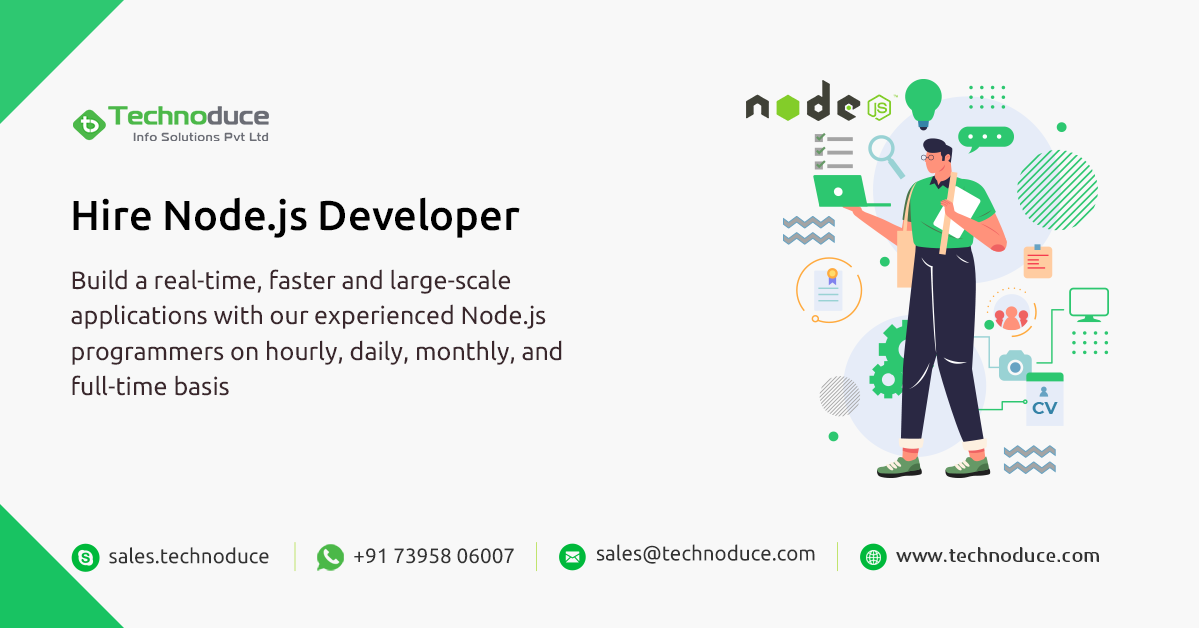 Hire Node JS Developer, Hire Dedicated Nodejs Programmer from Technoduce