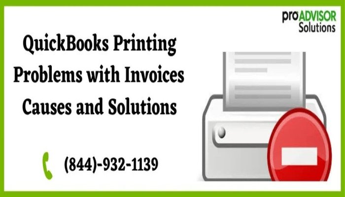 What is the way to fix QuickBooks printing problems with invoices?