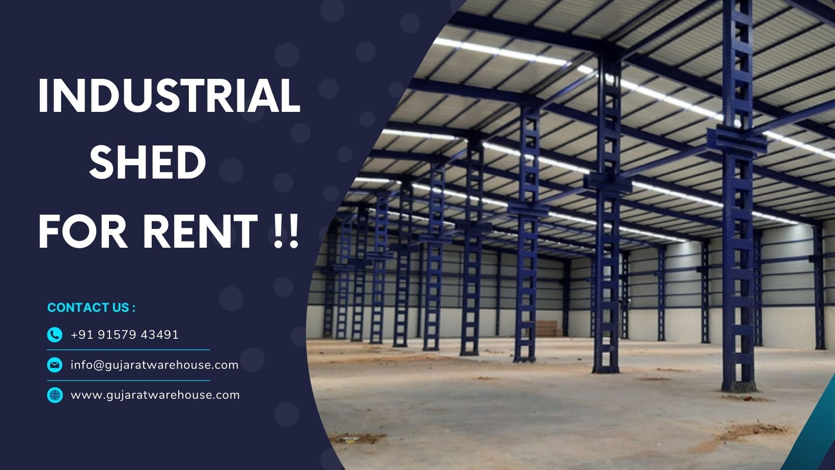 Find the most desirable industrial sheds for rent in Chhatral | Gujarat Warehouse