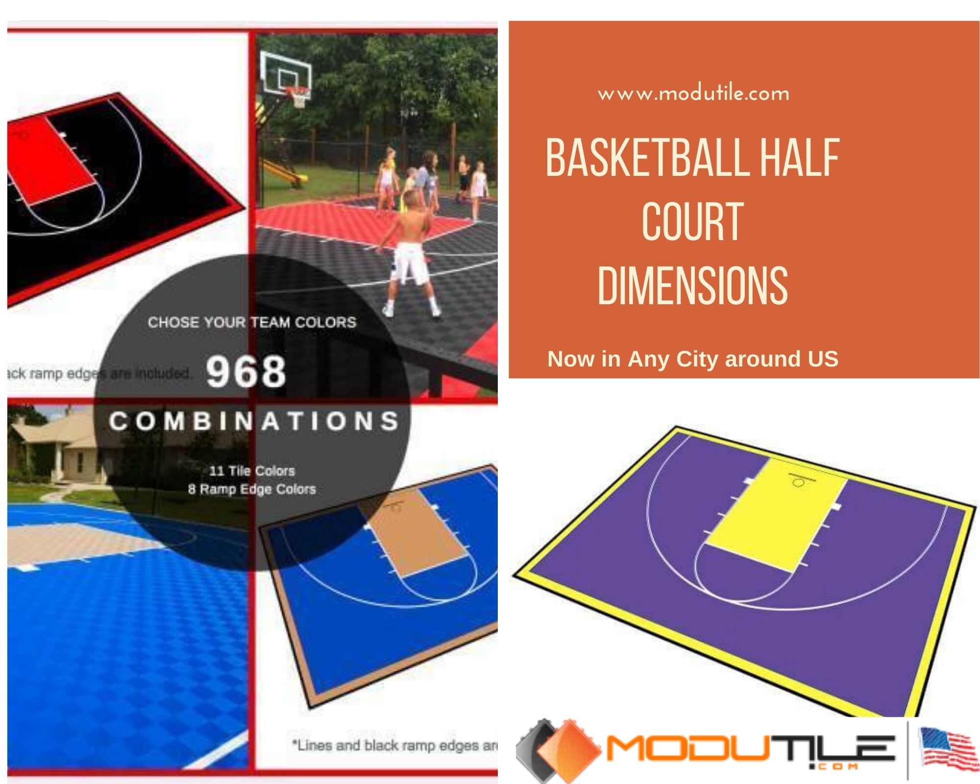 Basketball half court dimensions
